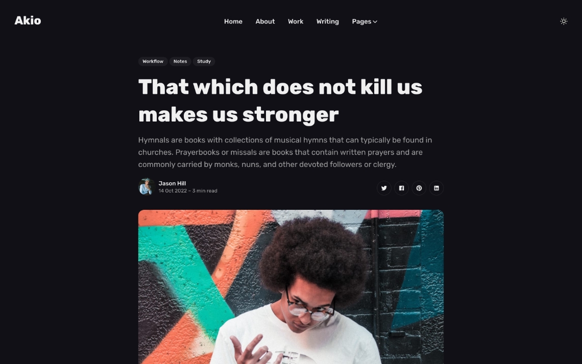 Akio – Creative Portfolio Jekyll Theme – Jekyll Themes