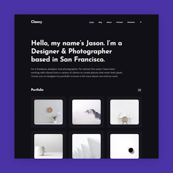 Clancy – a beautiful, minimal portfolio theme Jekyll Theme