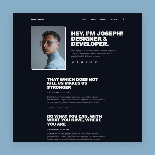 Joseph – personal blog Jekyll theme – Jekyll Themes