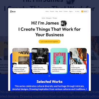 Renva: a bold portfolio theme