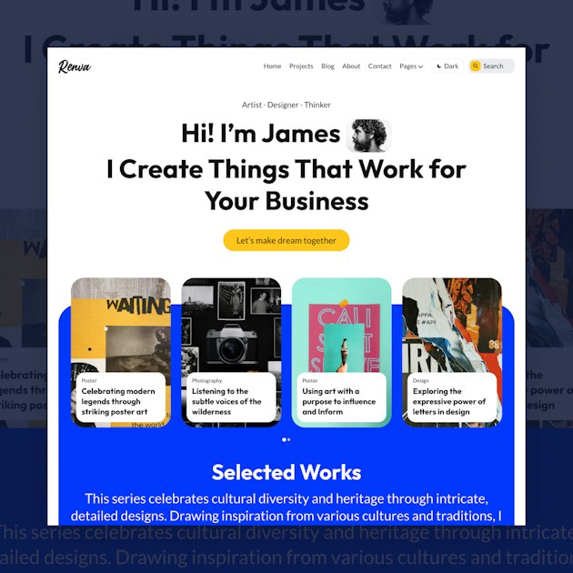 Renva: a bold portfolio theme – Jekyll Themes