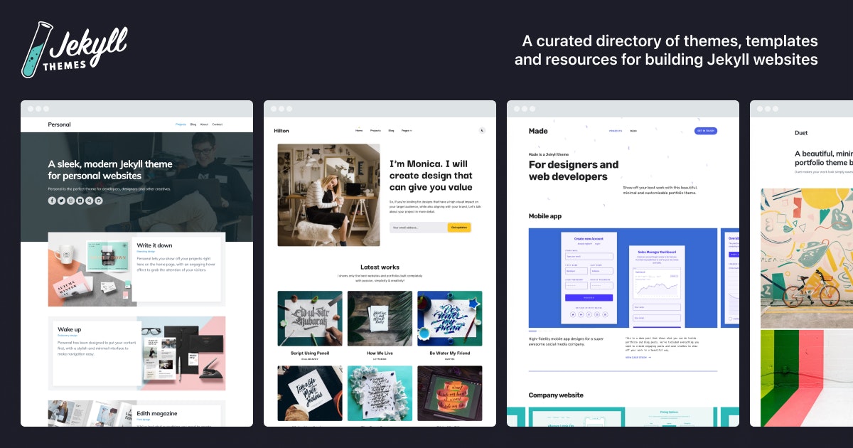 Jekyll Themes – a curated directory