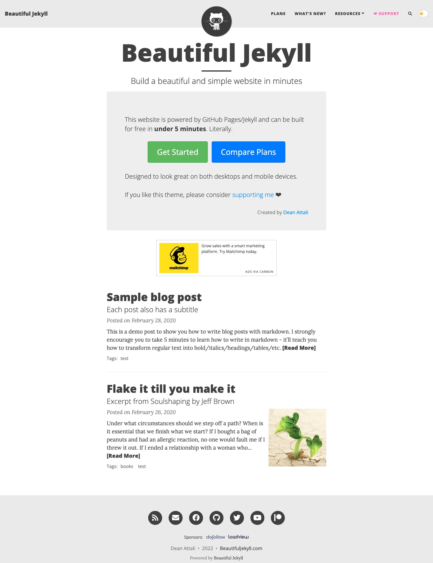 Beautiful – Simple personal website theme – Jekyll Themes