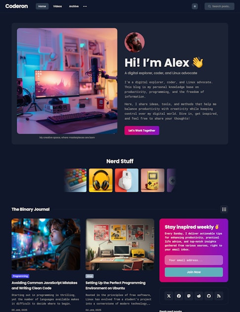 Coderon – A super modern, unique Jekyll blog theme – Jekyll Themes