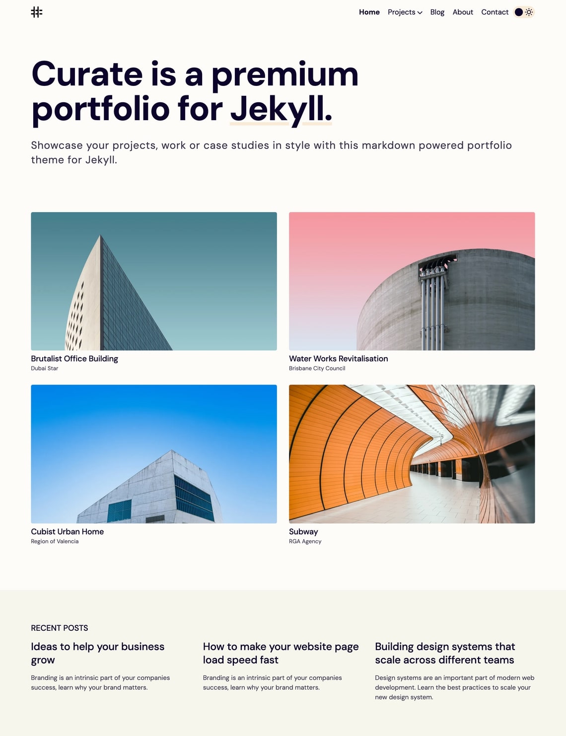 Curate – A Stylish, Modern Portfolio Theme – Jekyll Themes