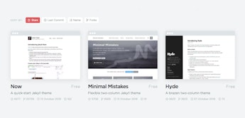Browse free themes by stars, commits, name or forks Jekyll Theme