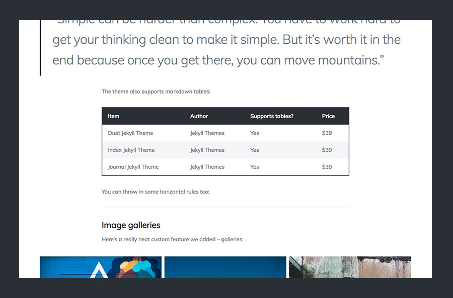 Theme Updates: Tables And Descriptions – Jekyll Themes