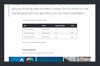 Theme updates: tables and descriptions Jekyll Theme